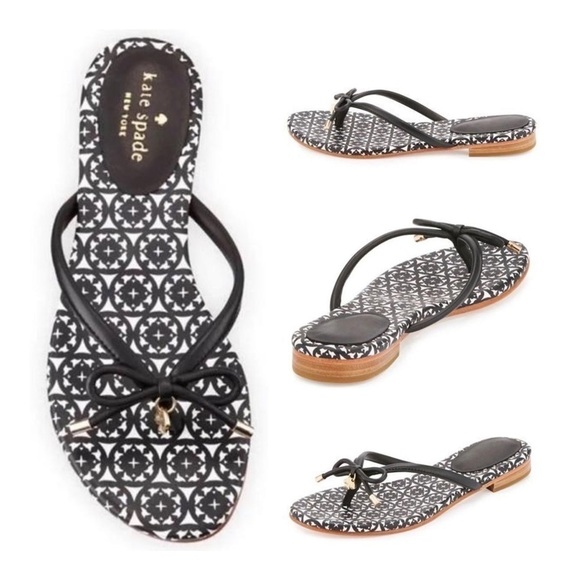 kate spade Shoes - KATE spade NEW YORK ♠️ Mystic Thong Sandals with Top Bows and Spade Charm